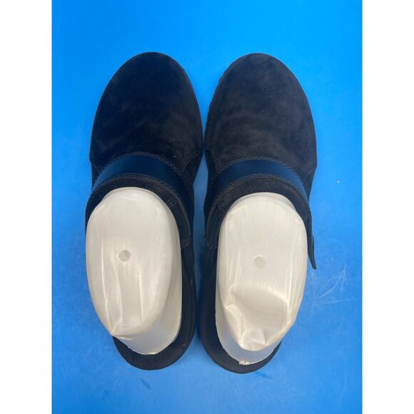 Clarks Collection Black Suede Leather Clogs Mule Slides Cork Comfort Womens 9 - Picture 4 of 13